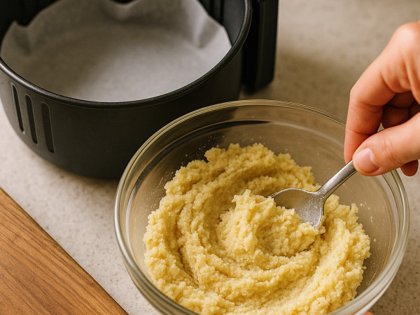 Lightened-Up Air Fryer Funnel Cakes step 1