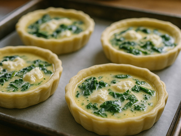 Personal Spinach and Ricotta Puff Pastry Quiches step 3