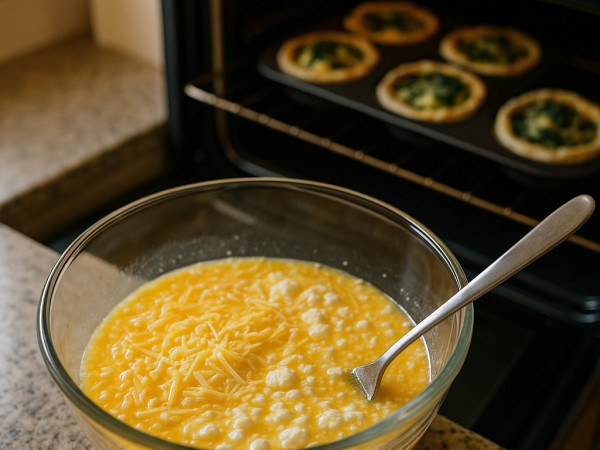 Personal Spinach and Ricotta Puff Pastry Quiches step 2