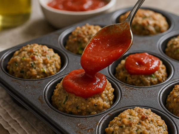 Turkey and Quinoa Zucchini Mini Meatloaves step 4