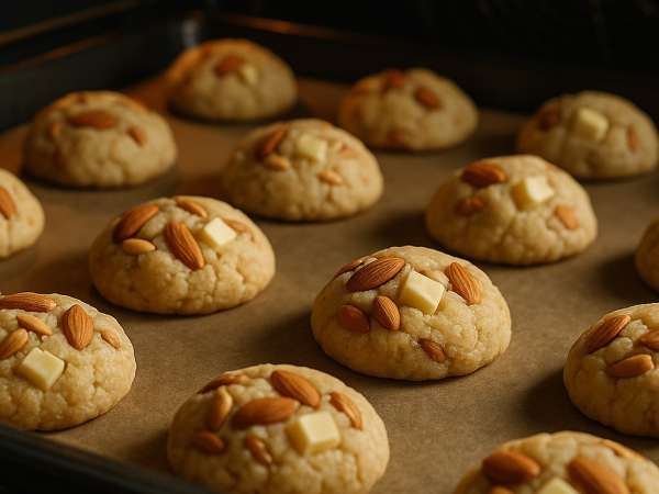 Almond Cookies with White Chocolate step 3