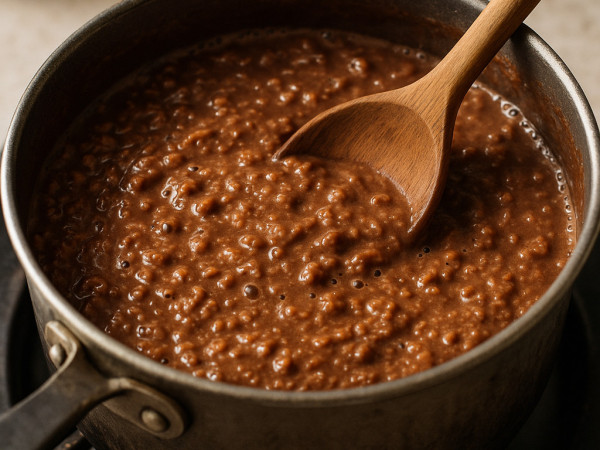 Plant-Based Chocolate Banana Oatmeal step 1