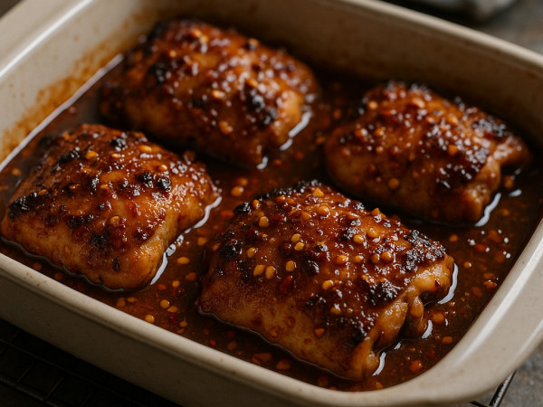 Baked Chicken Thighs with Spicy Honey and Peanut Sauce step 2